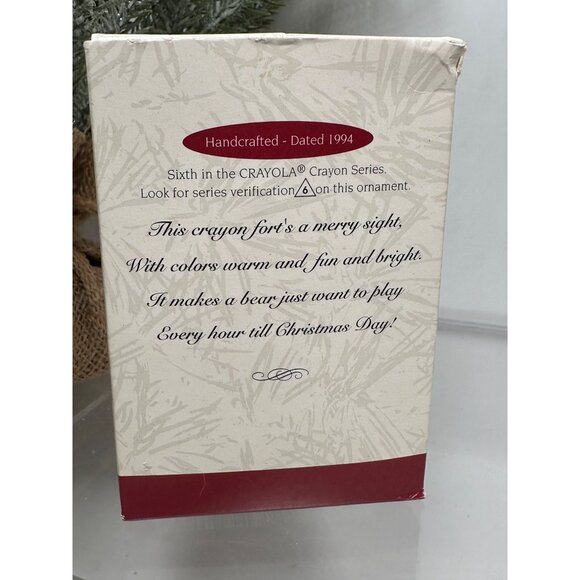 Hallmark Crayola Crayons Ornament 1994 Bright Playful Colors Bear On Swing QX527 - Picture 3 of 11